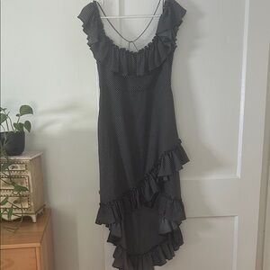 Likely Black and White Polka Dot High Low Dress